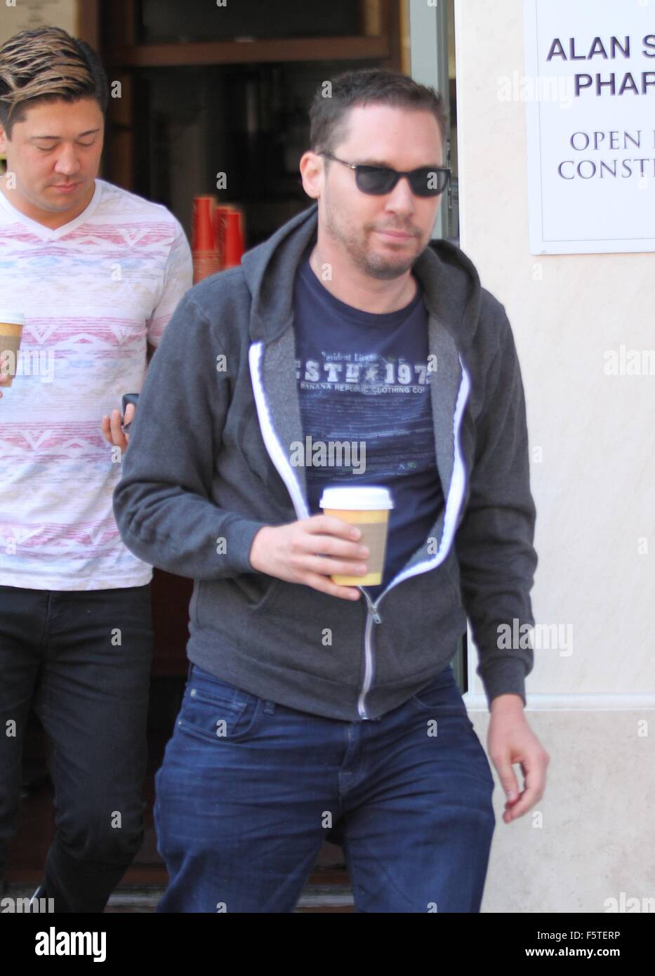 “X-Men” director Bryan Singer has lunch in Beverly Hills  Featuring: Bryan Singer Where: Los Angeles, California, United States When: 08 Sep 2015 Stock Photo