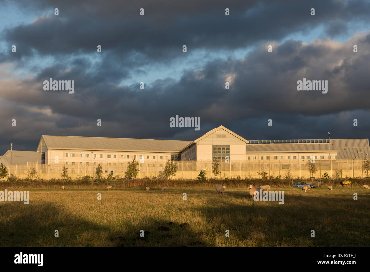 Featherstone prison bathed in the late afternoon sunshine in