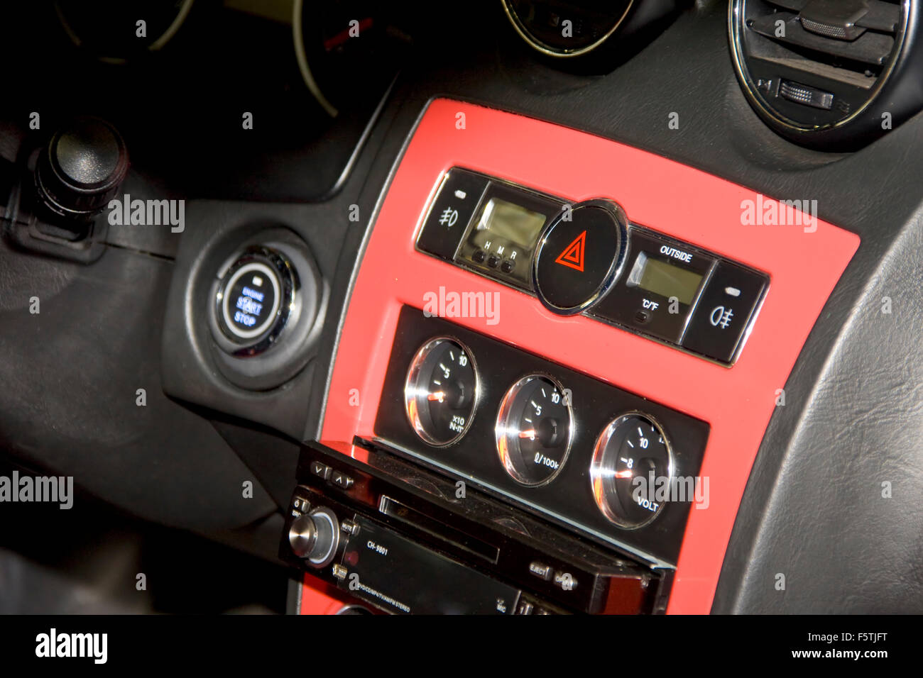 Car Interior Black And Red Salon Stock Photo 89666524 Alamy