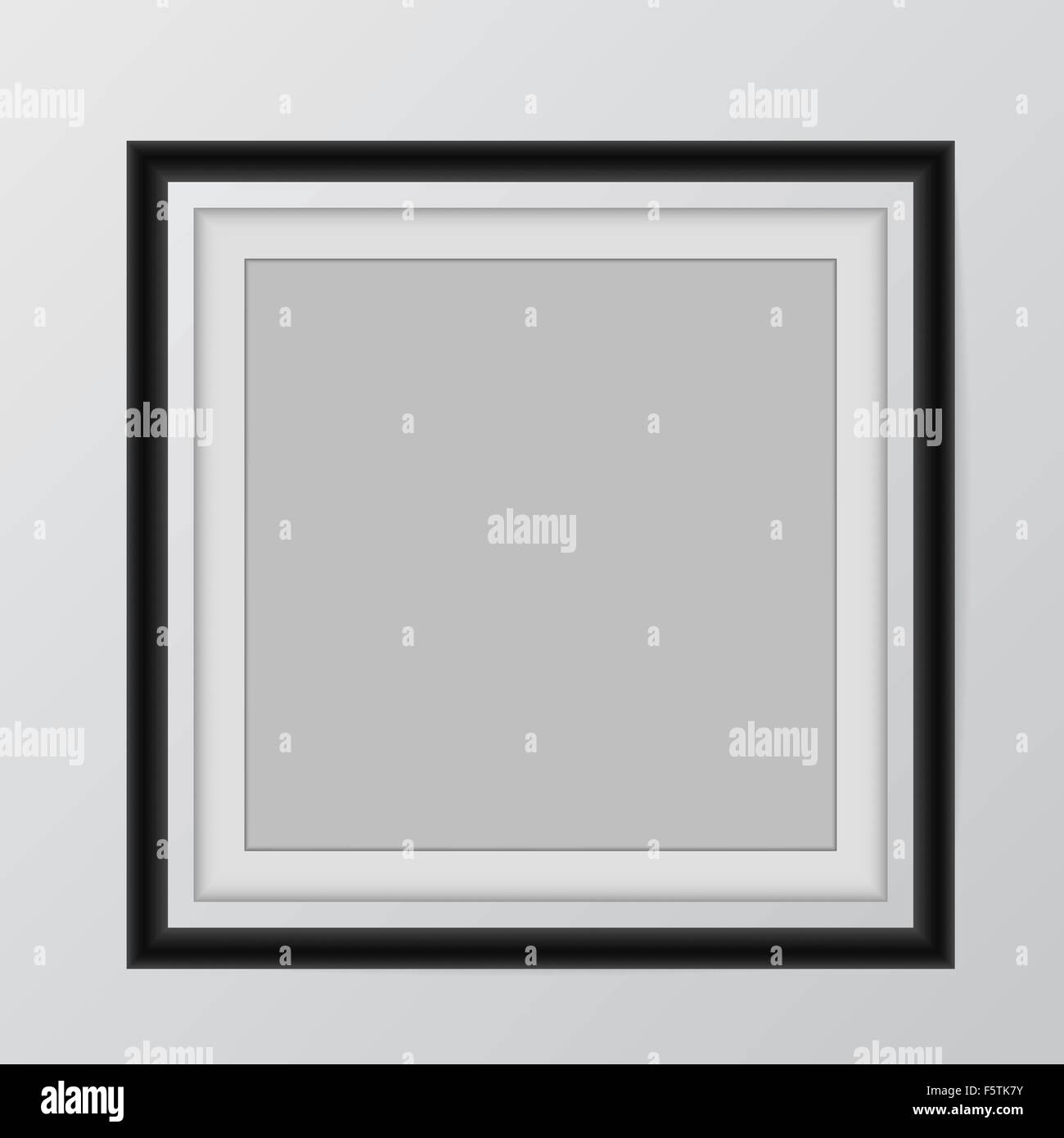 blank picture frame template set hanging on wall Stock Vector Image ...