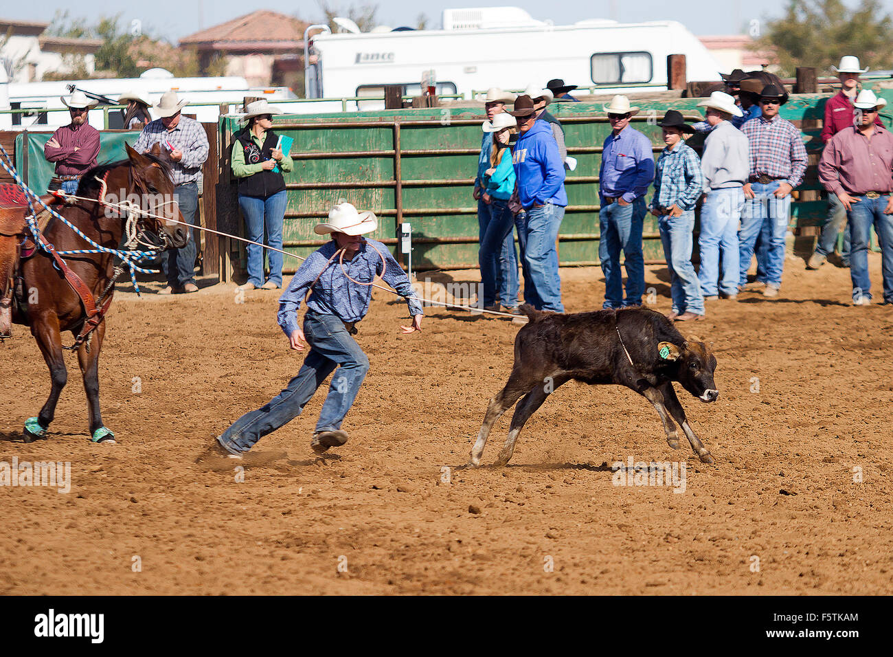 Young women compete in barrel racing at the Lincoln, California Rodeo