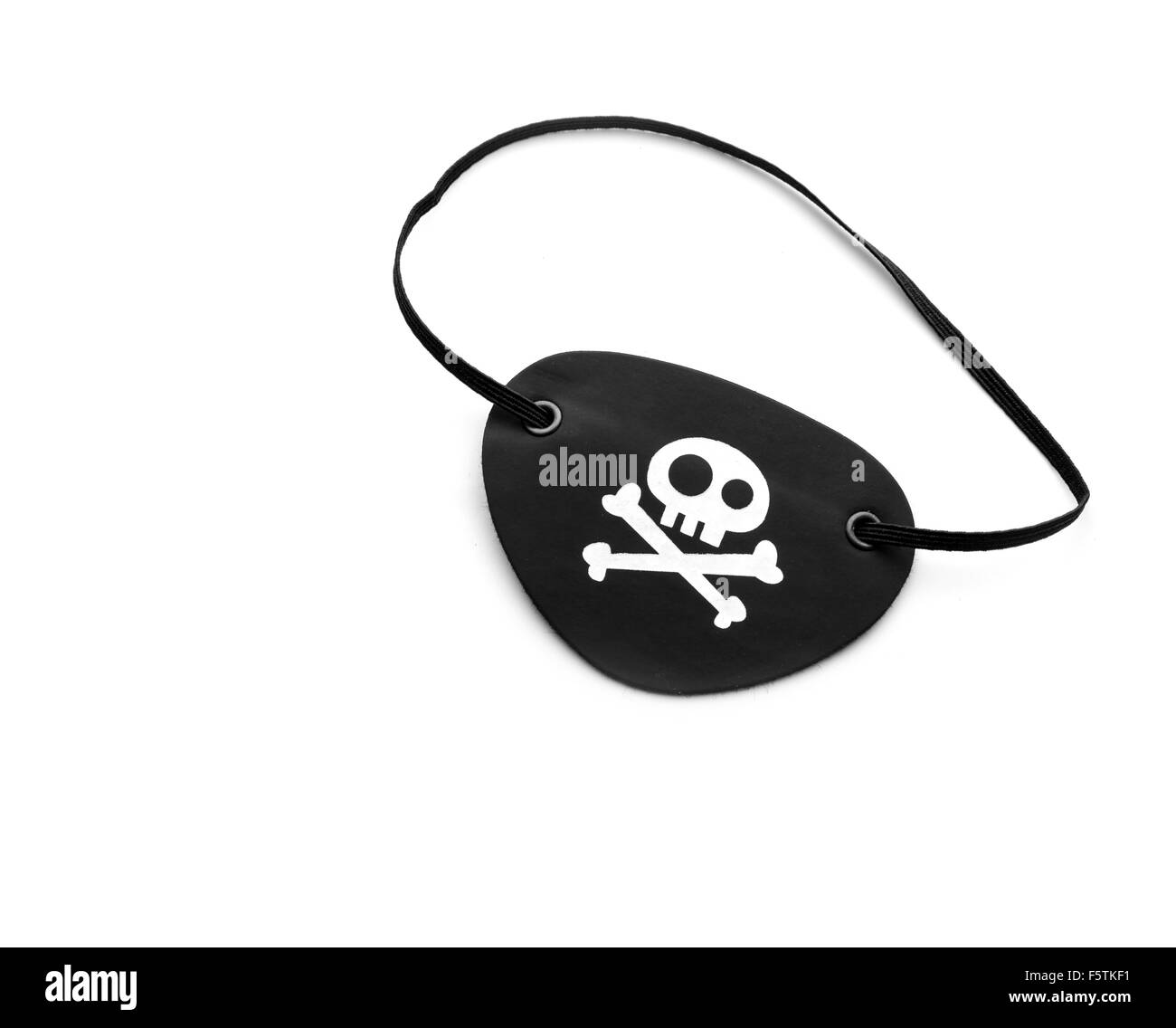 Closeup of pirate eyepatch isolated on white background Stock Photo