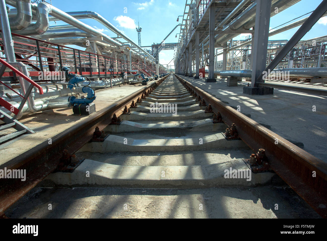 pipelines and rails Stock Photo Alamy