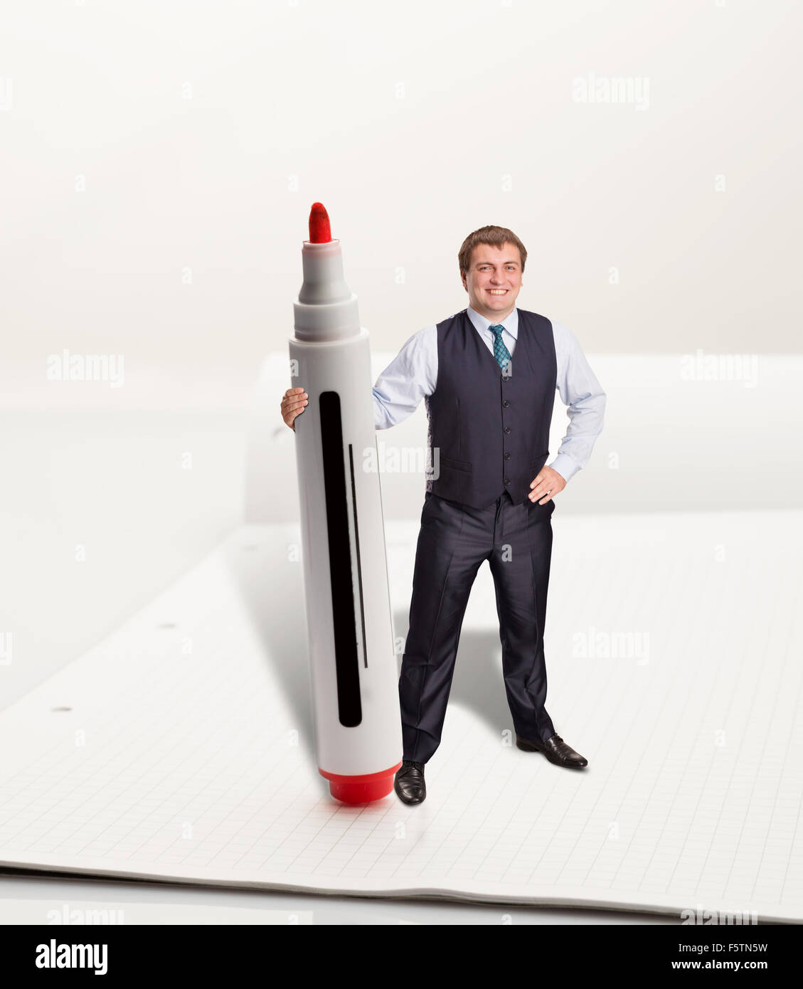 A man standing with high-lighter Stock Photo