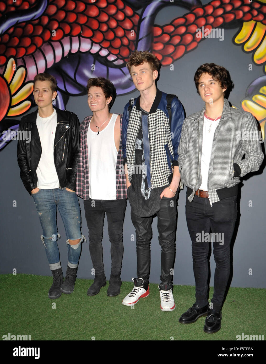 The Notion Magazine X Swatch Issue 70 Launch Party held at the Chotto Matte - Arrivals  Featuring: The Vamps Where: London, United Kingdom When: 09 Sep 2015 Stock Photo
