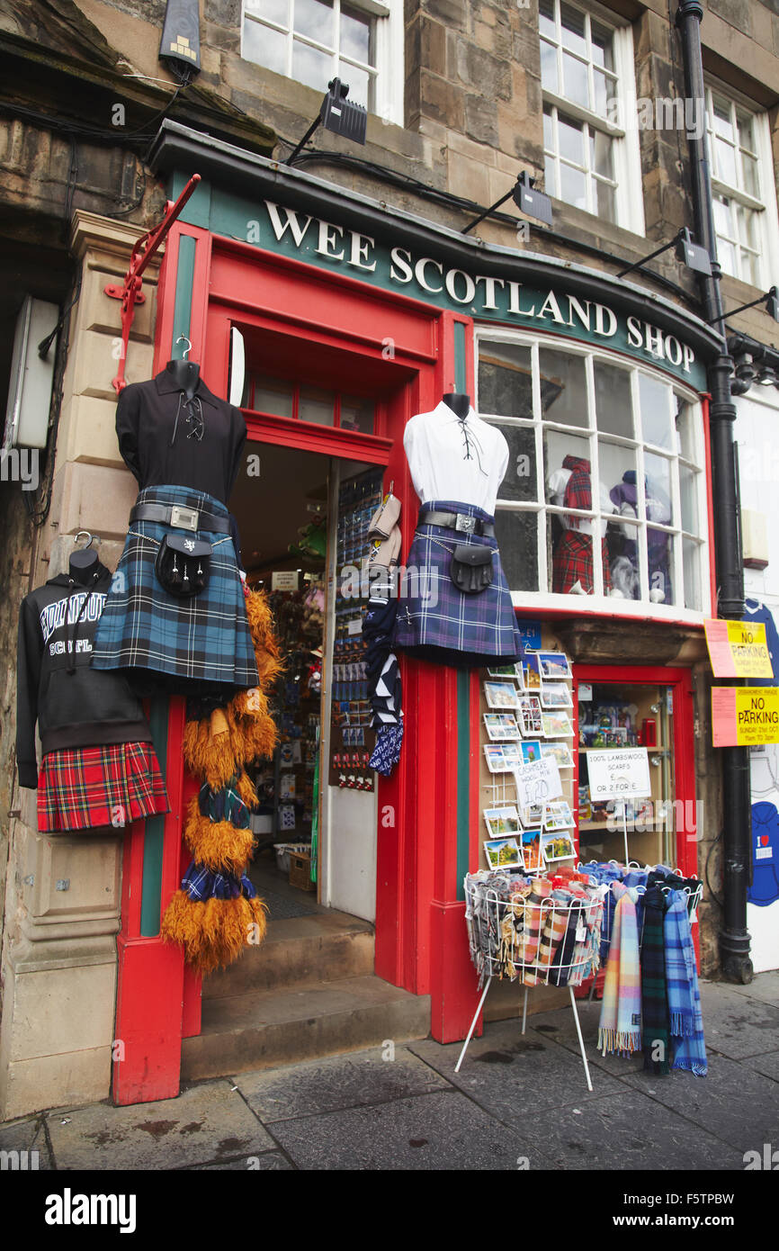 A souvenir shop in the Royal Mile, Edinburgh, Scotland, Great Britain. Stock Photo