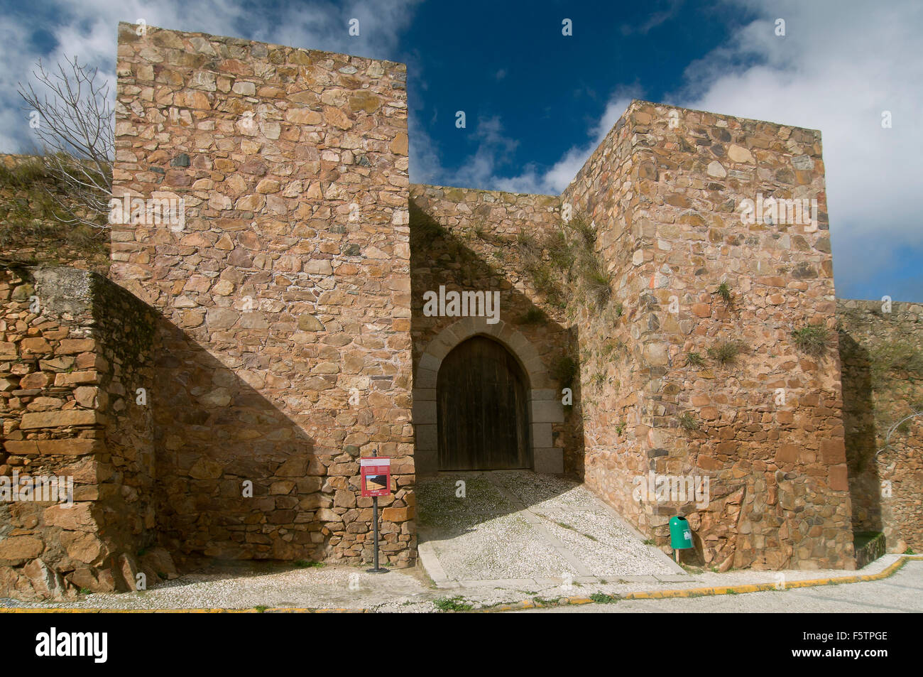 Castle Gate, 13th century, Cumbres de San Bartolome, Huelva province, Region of Andalusia, Spain, Europe Stock Photo