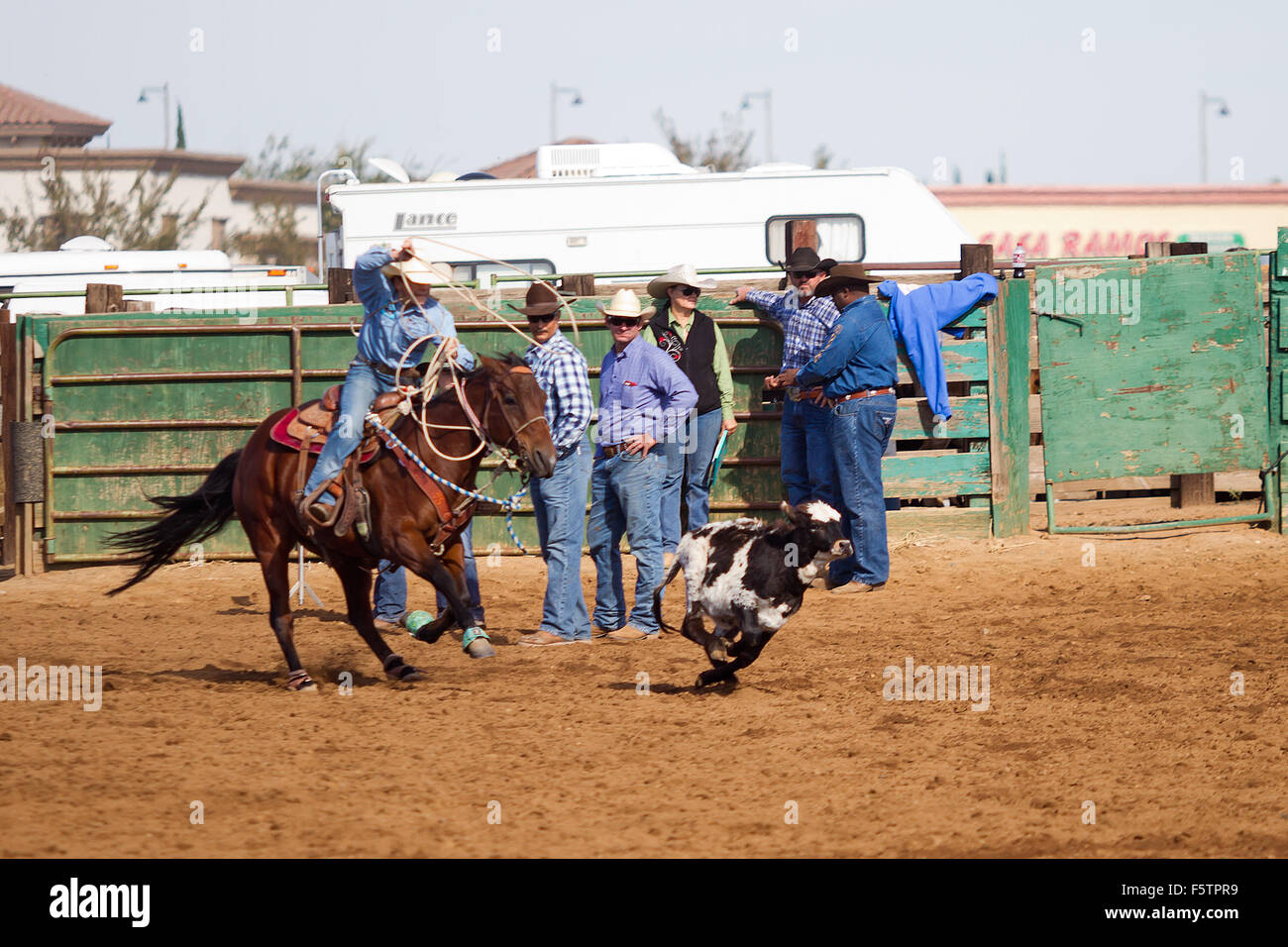 Young women compete in barrel racing at the Lincoln, California Rodeo