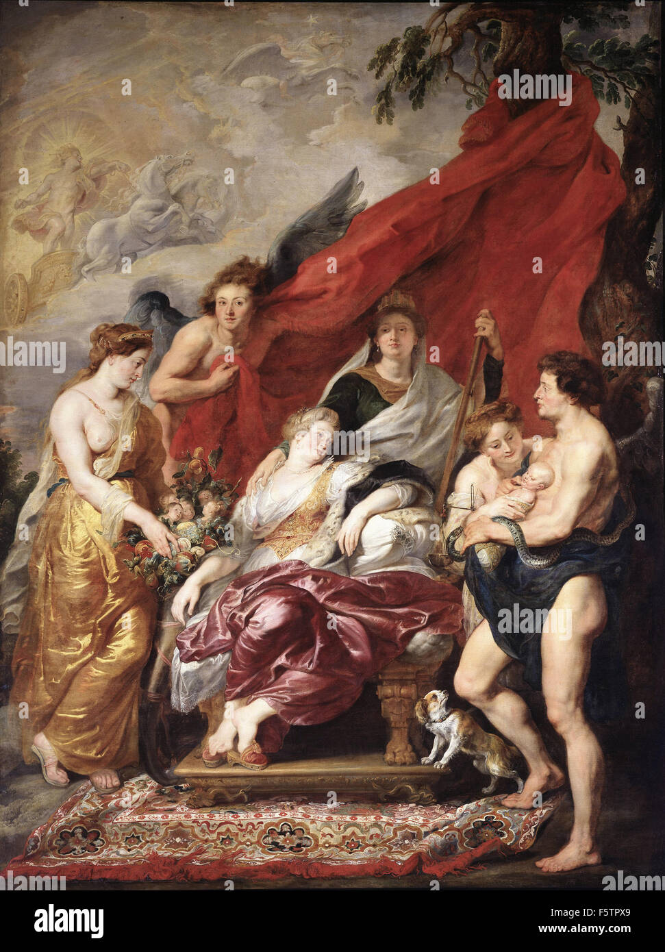 Peter Paul Rubens - Birth of Louis XIII in Fontainebleau Stock Photo