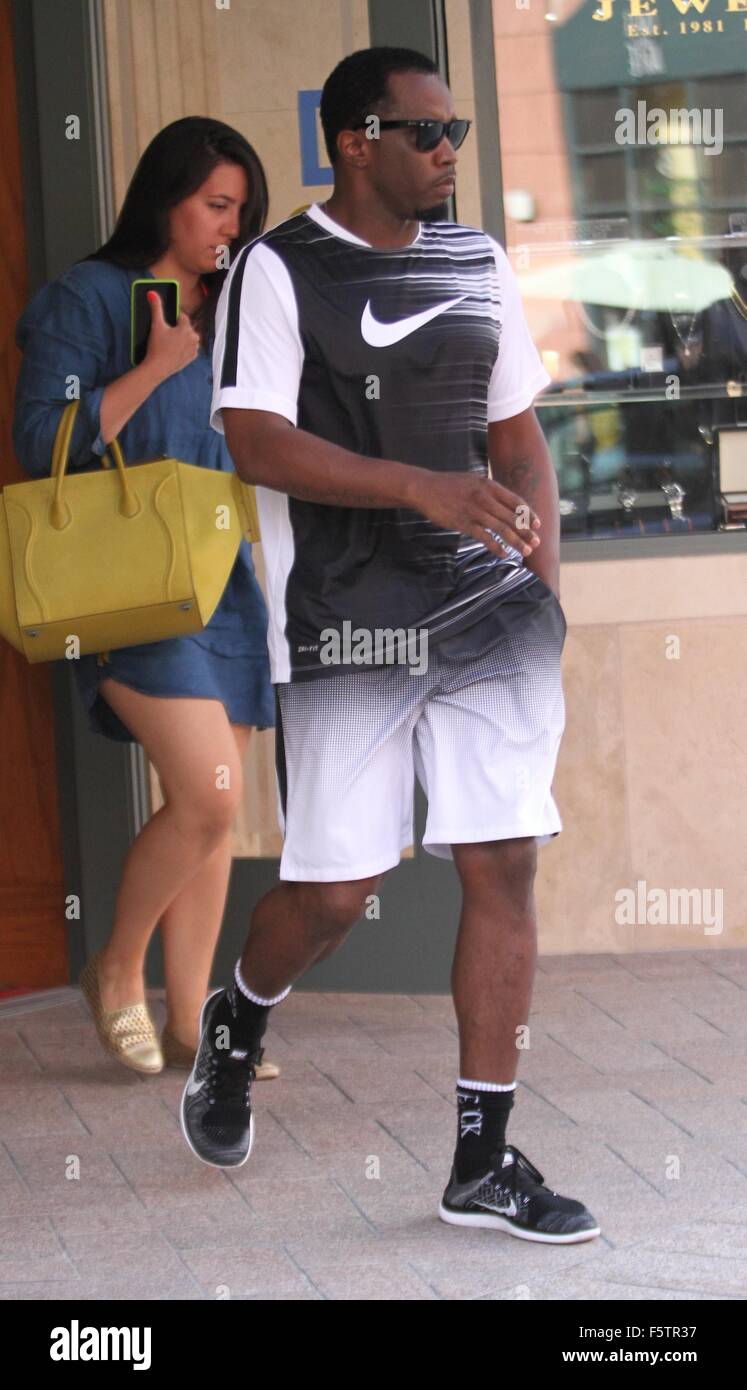 Sean Combs out and about in Beverly Hills dressed head to toe in Nike  sportswear Featuring: Sean Combs, P Diddy, Puff Daddy Where: Los Angeles,  California, United States When: 09 Sep 2015