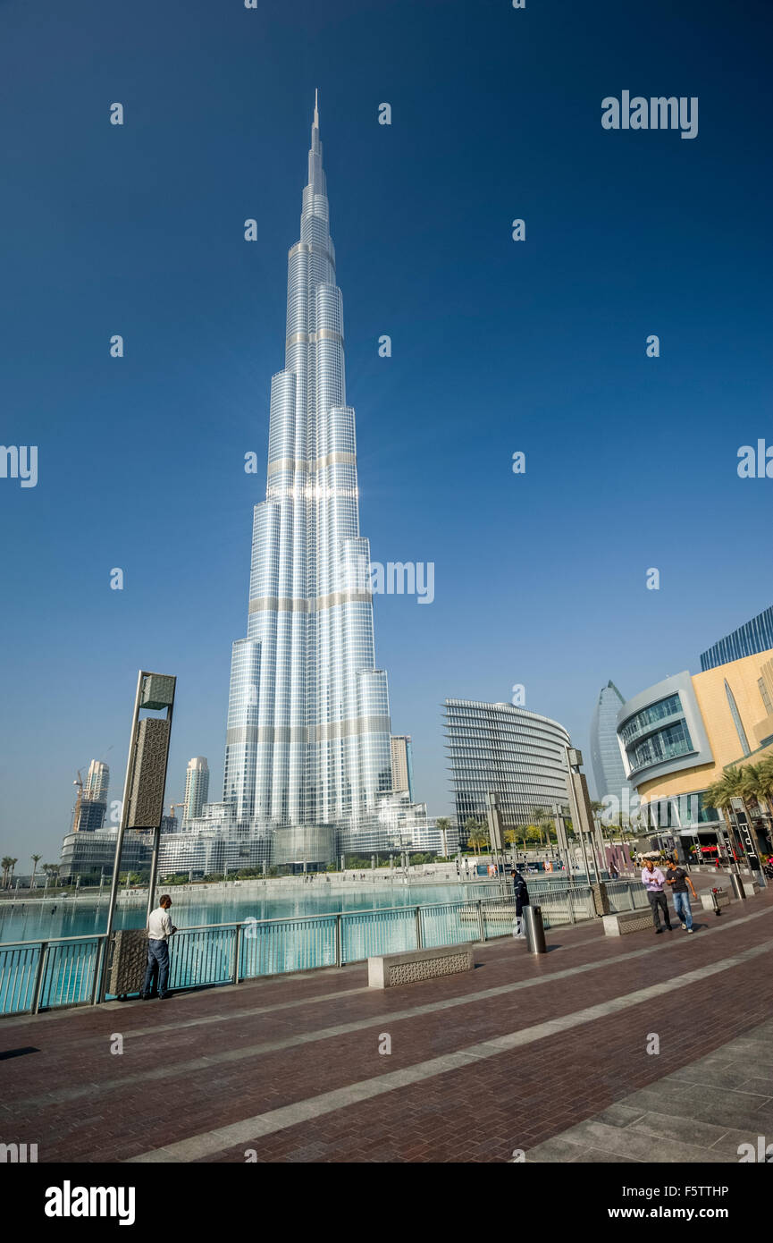 Dubai city landscape, the Burj Al Khalifa Tower Stock Photo
