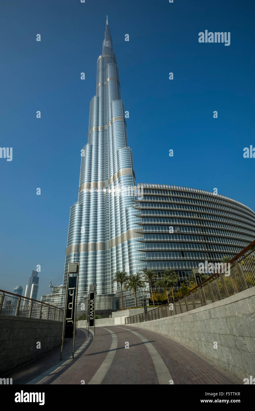 Dubai city landscape, the Burj Al Khalifa Tower Stock Photo
