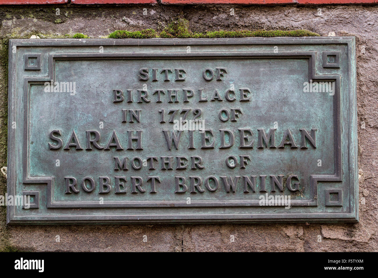 Birthplace site of Sarah Wiedeman (1772-1849), mother of Robert Browning (1812-1889) along 99 Seagate in Dundee, UK Stock Photo