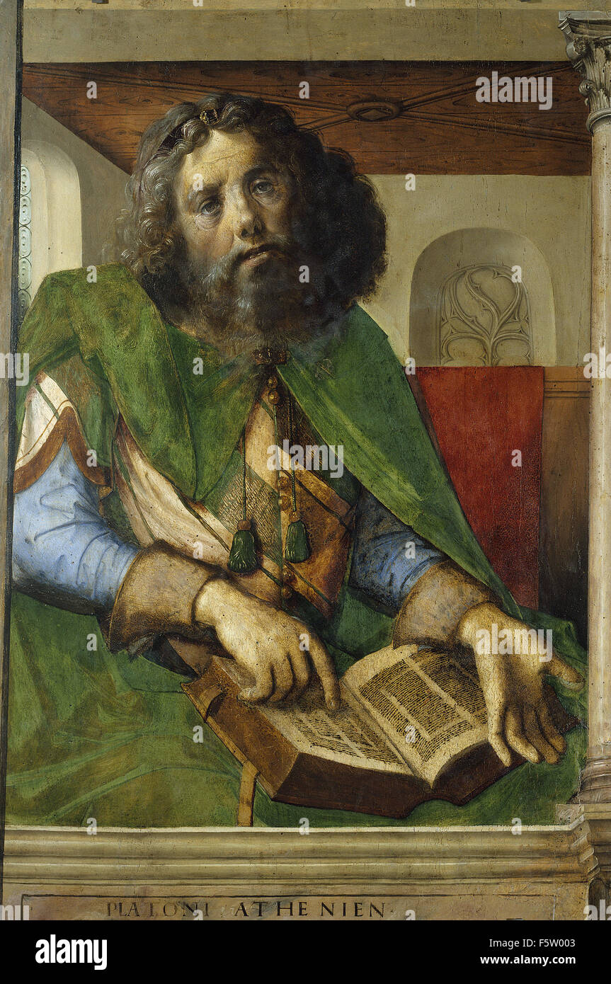 Pedro Berruguete - Portrait of Plato Stock Photo