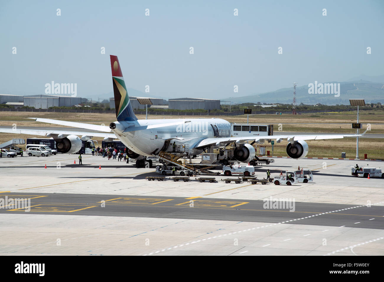 Airbus passenger jet at Cape Town International Airport South Africa Stock Photo