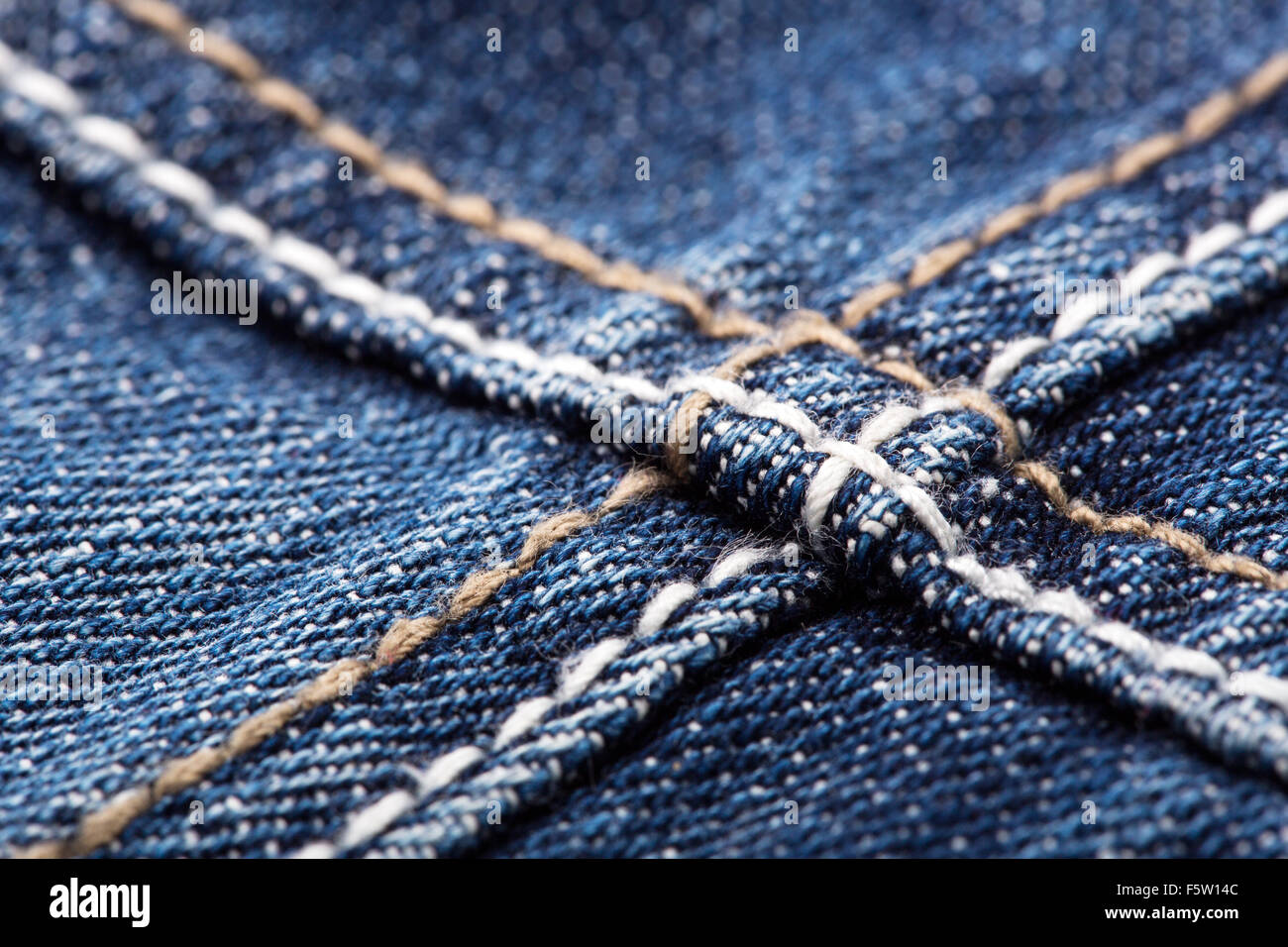 Closeup of seams on blue jeans Stock Photo Alamy