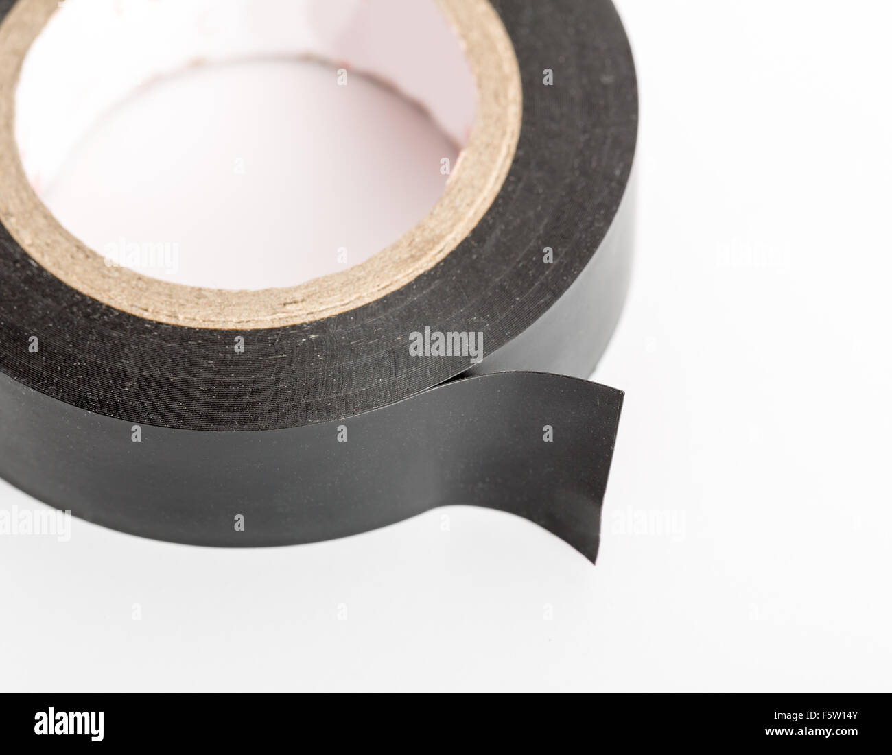 Closeup of black industrial tape isolated Stock Photo Alamy