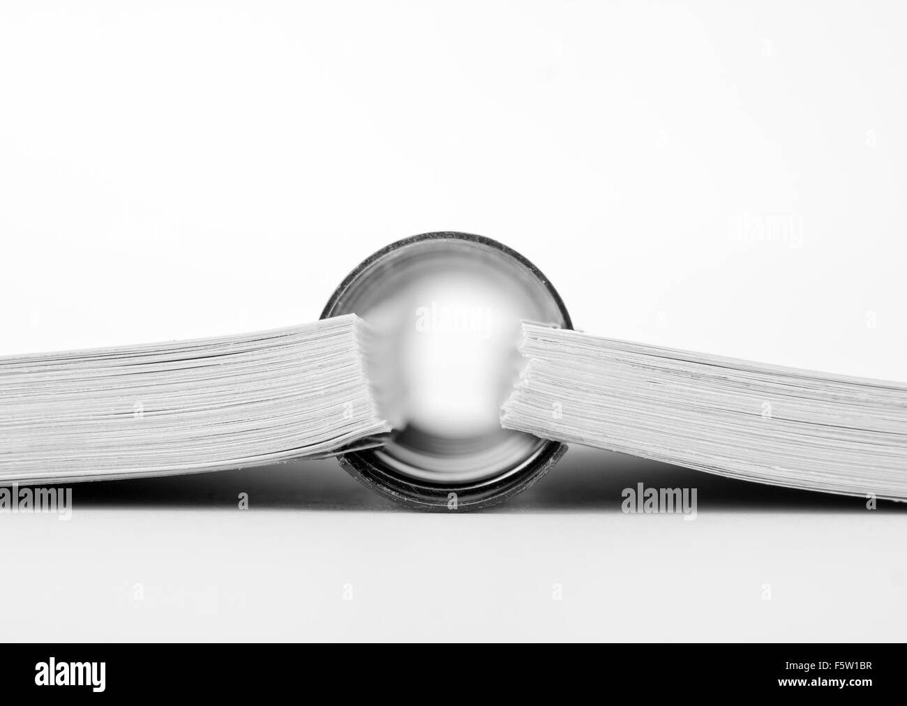 Closeup of open business catalog with ring binder Stock Photo Alamy