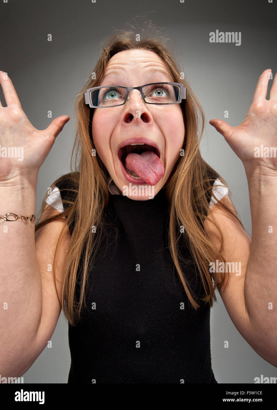 Portrait of a insane attractive business woman Stock Photo