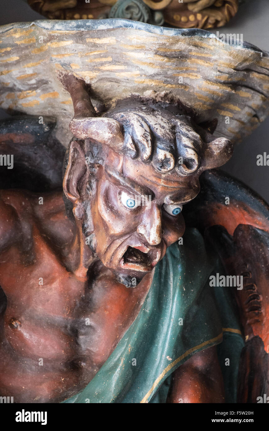 Devil In Church Of Saint Mary Magdalene Rennes Le Chateau Hilltop Stock Photo Alamy