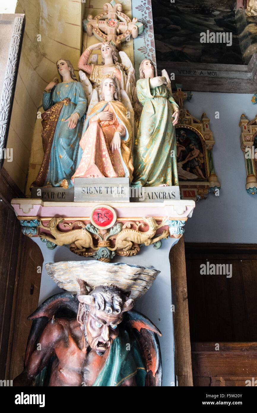 Devil in church of saint mary magdalene rennes le chateau hi-res stock ...
