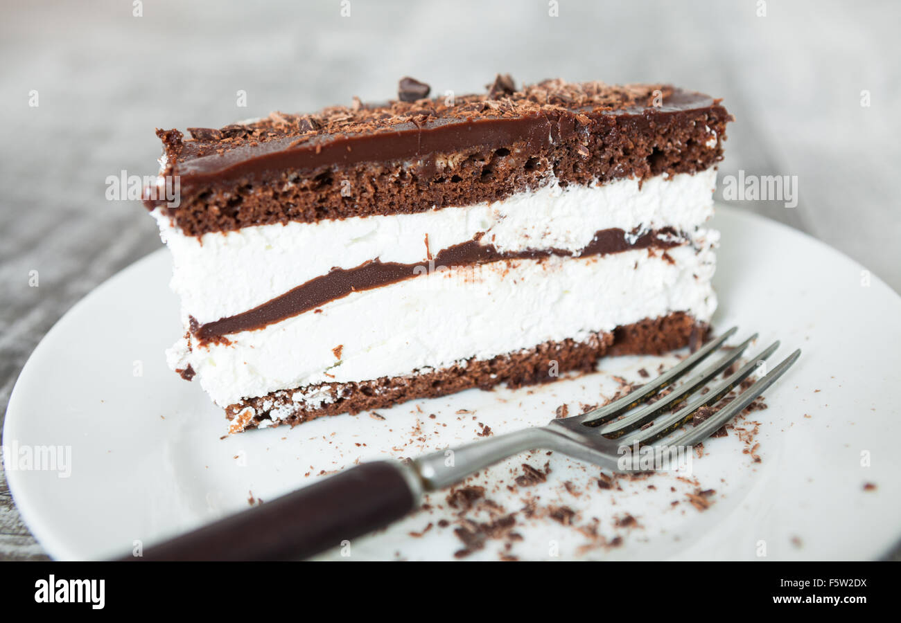 Piece of Chocolate Cake Stock Photo