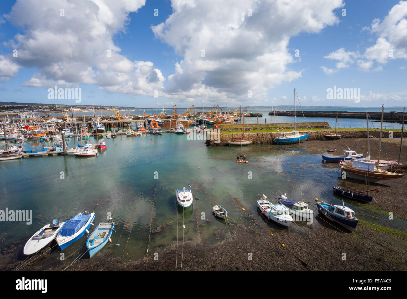 Fishing harbour at Penzance, Cornwall UK Stock Photo