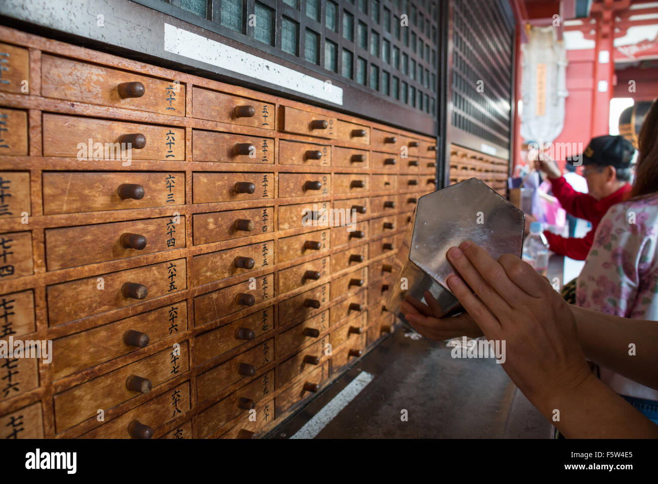 Omikuji Japanese fortune telling at Sensoji Temple Stock Photo Alamy