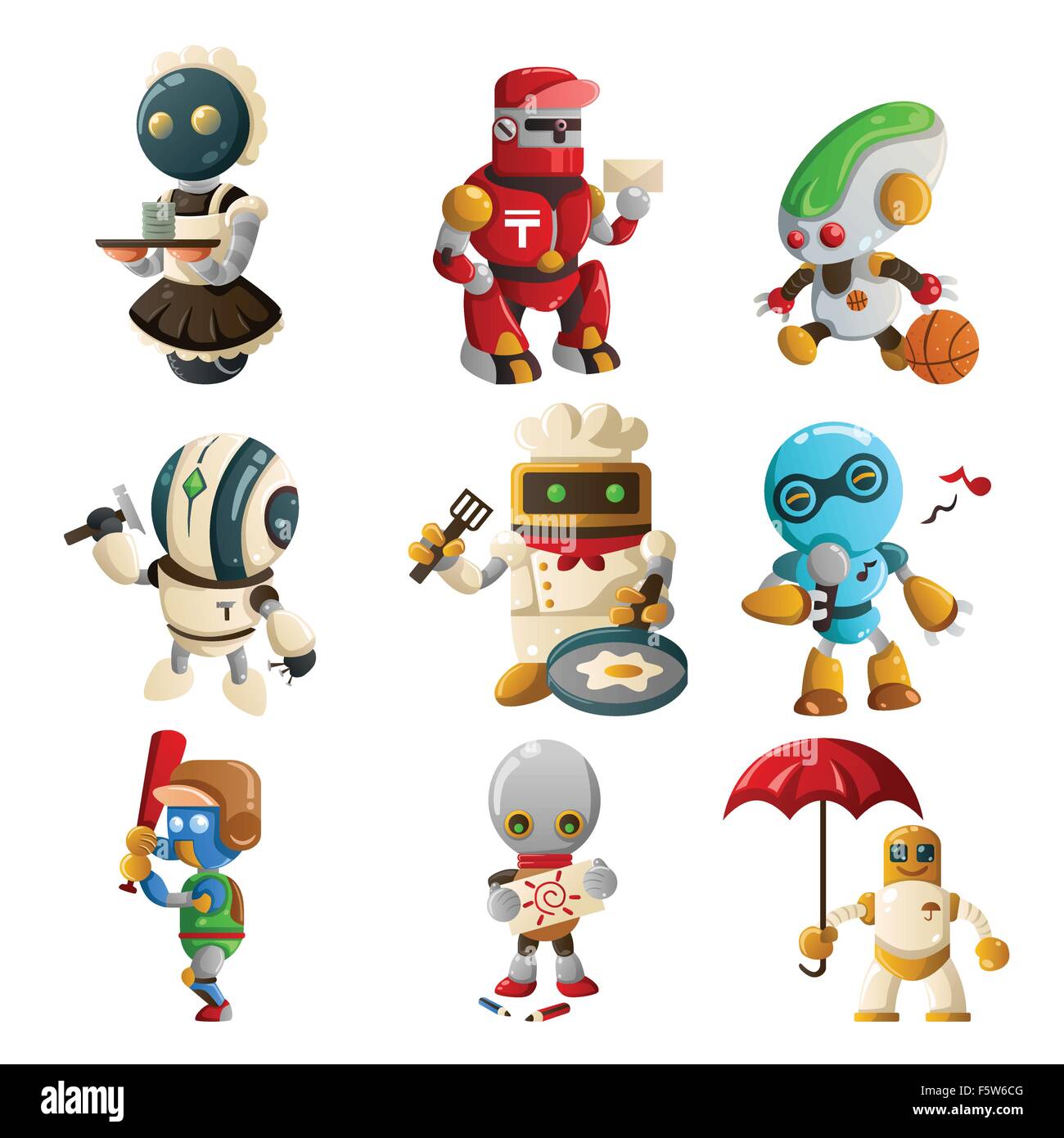 Robots vector vectors Cut Out Stock Images & Pictures - Alamy