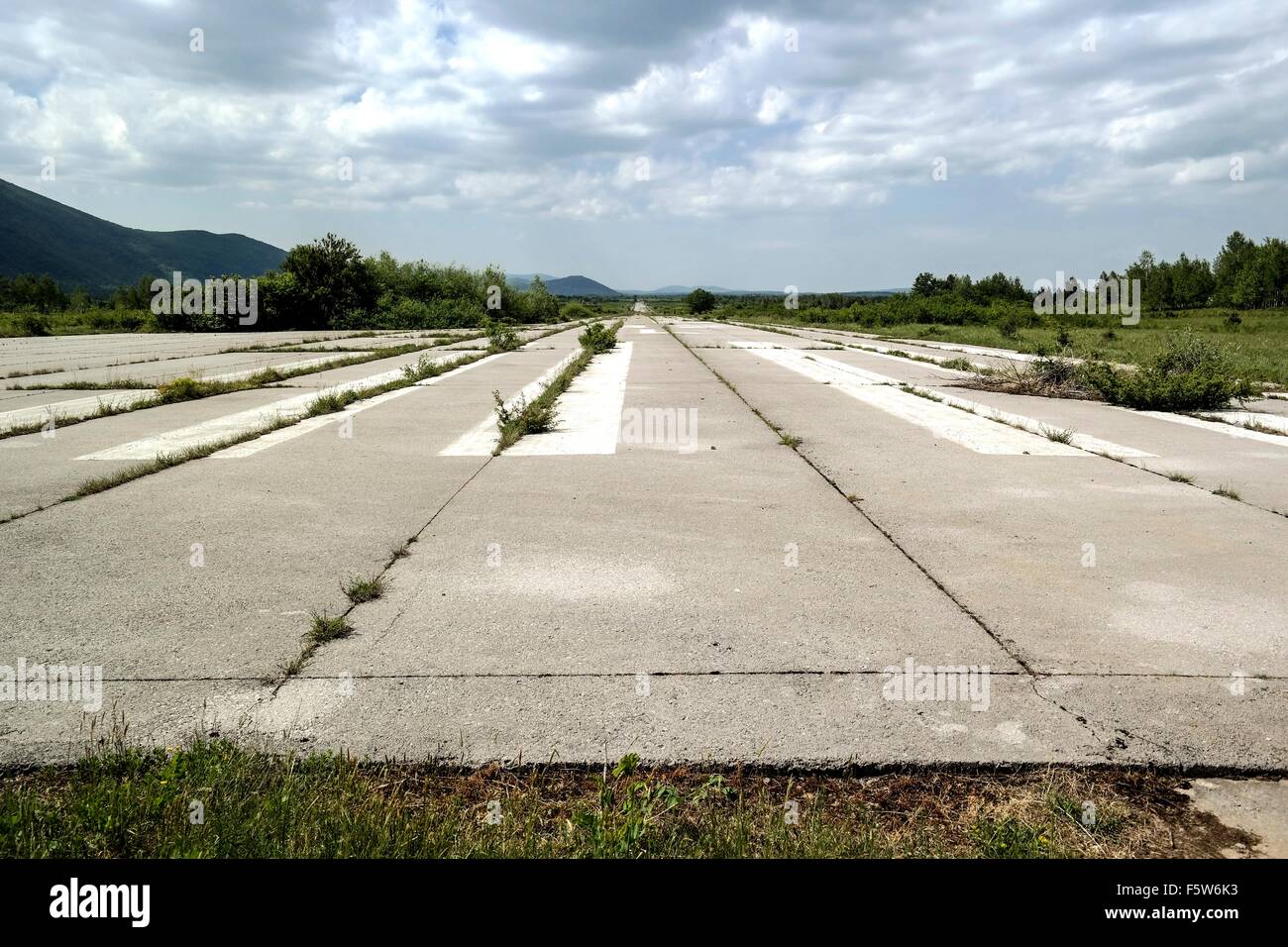 Ruins of Željava Underground Airbase in Bosnia. Stock Photo