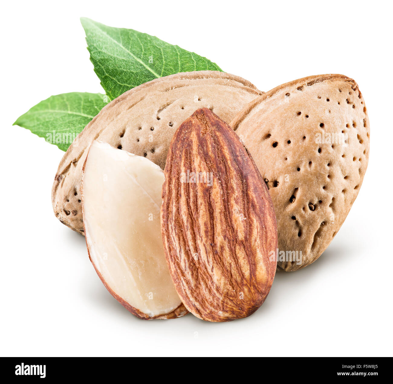 Almond nuts. File contains clipping paths. Stock Photo