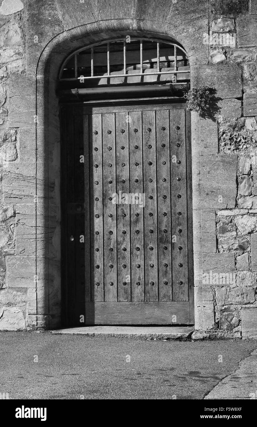 Wooden metal castle gate Black and White Stock Photos & Images - Alamy
