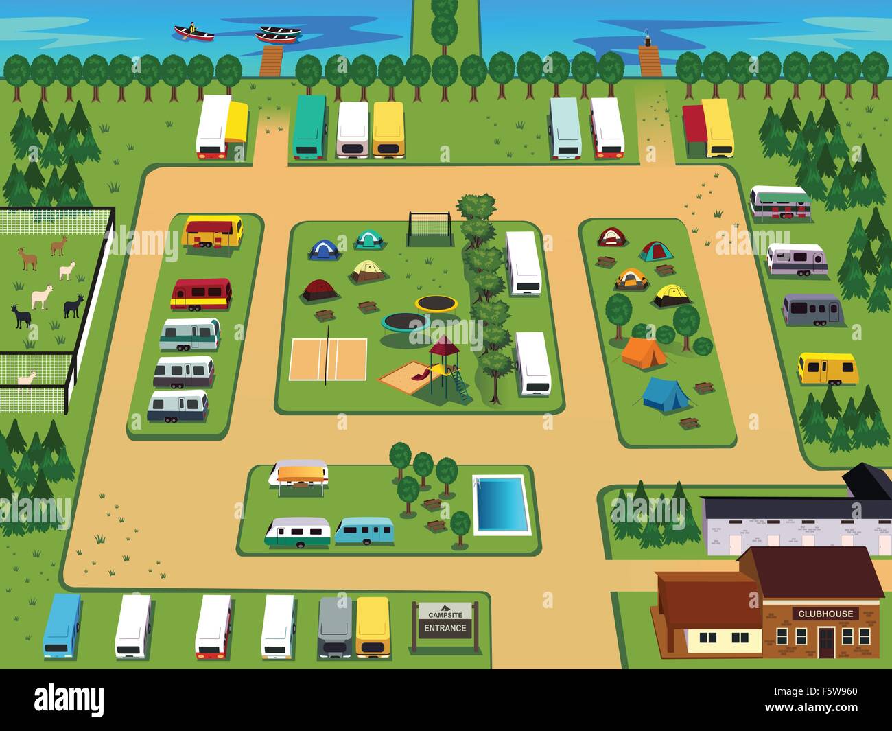 A vector illustration of campground map design Stock Vector Image & Art A vector illustration of campground map design Stock Vector Image & Art