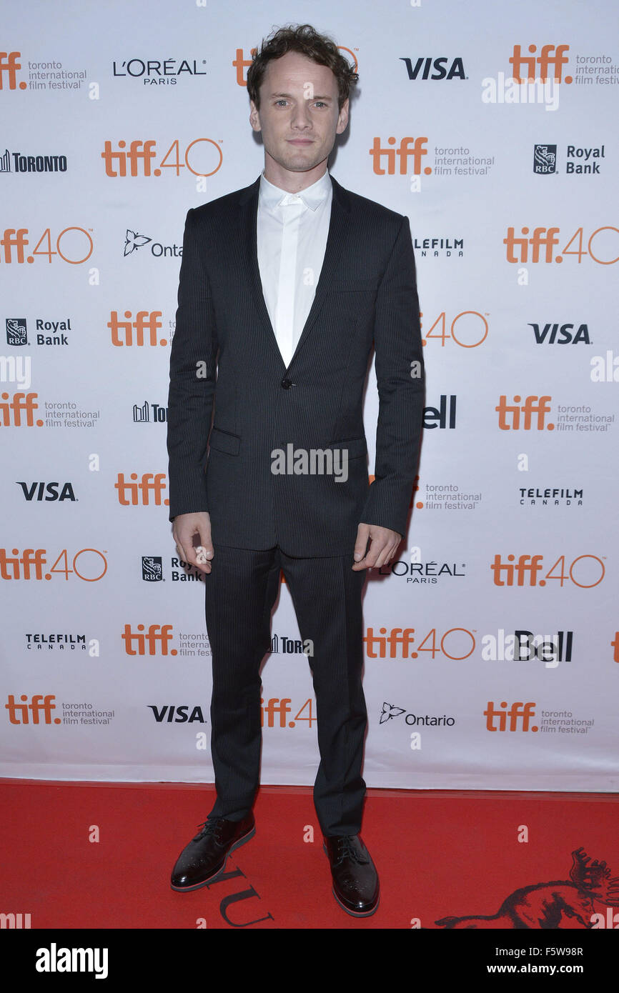 Green Room premiere red carpet arrival at Ryerson Theatre  during the 2015 Toronto International Film Festival.  Featuring: Anton Yelchin Where: Toronto, Canada When: 11 Sep 2015 Stock Photo