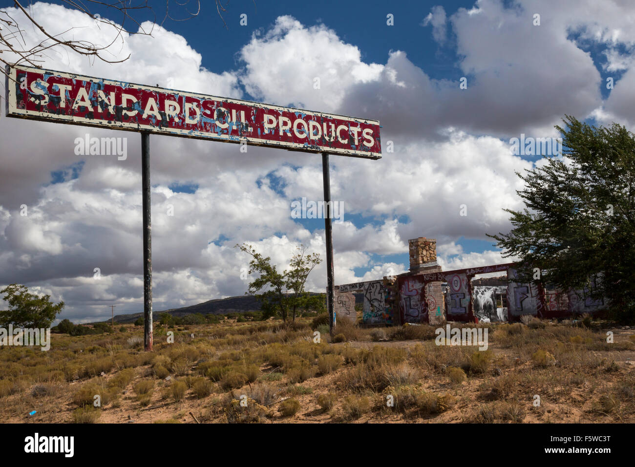 Tonalea, Arizona - The remains of a Standard Oil gas station on the Navajo Reservation. Stock Photo
