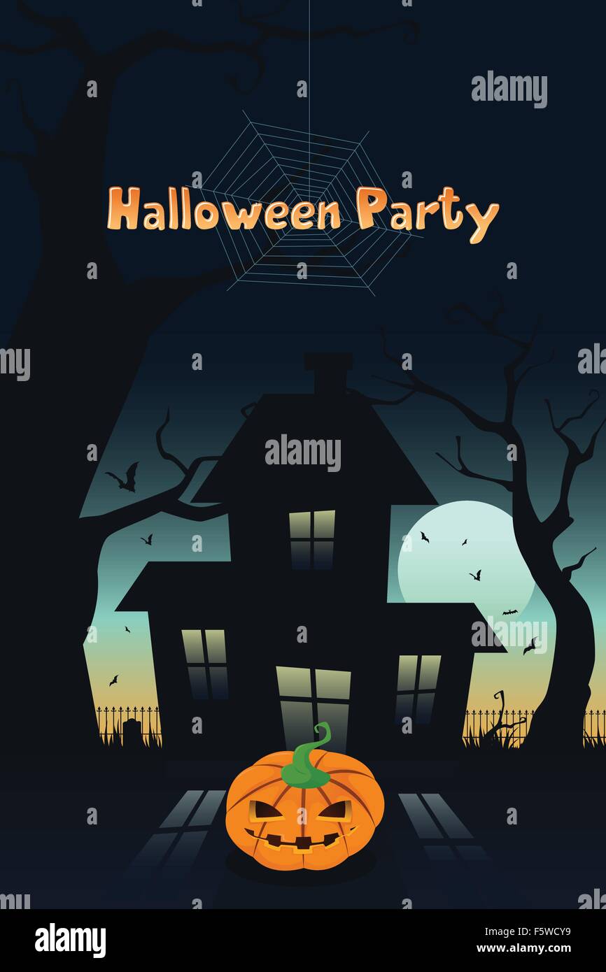 A vector illustration of Halloween party background design with ...