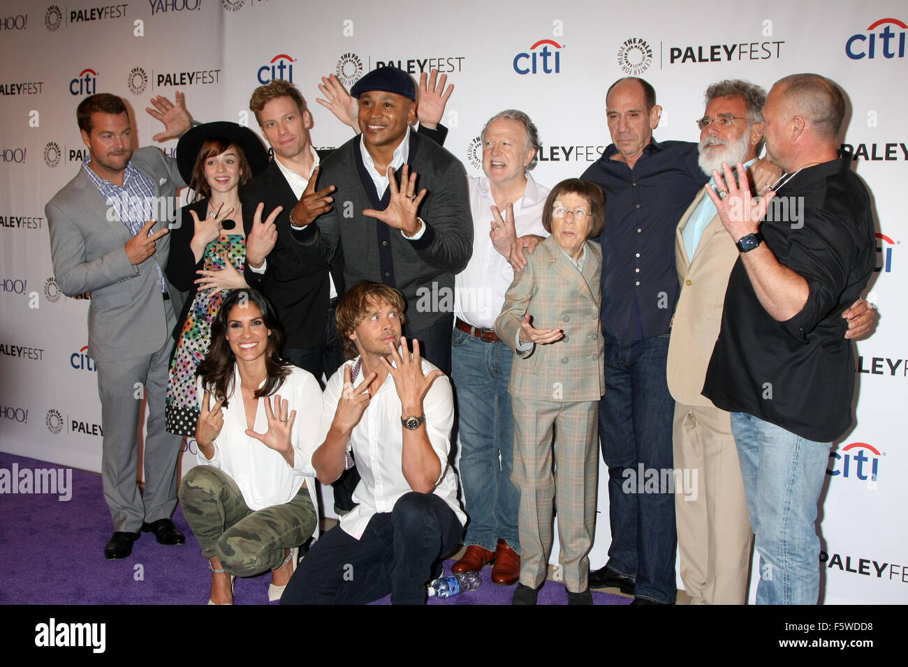 PaleyFest Special Event: 'NCIS: Los Angeles' Fall Premiere - Arrivals  Featuring: NCIS LA Cast with Executive Producers Where: Beverly Hills, California, United States When: 11 Sep 2015 Stock Photo