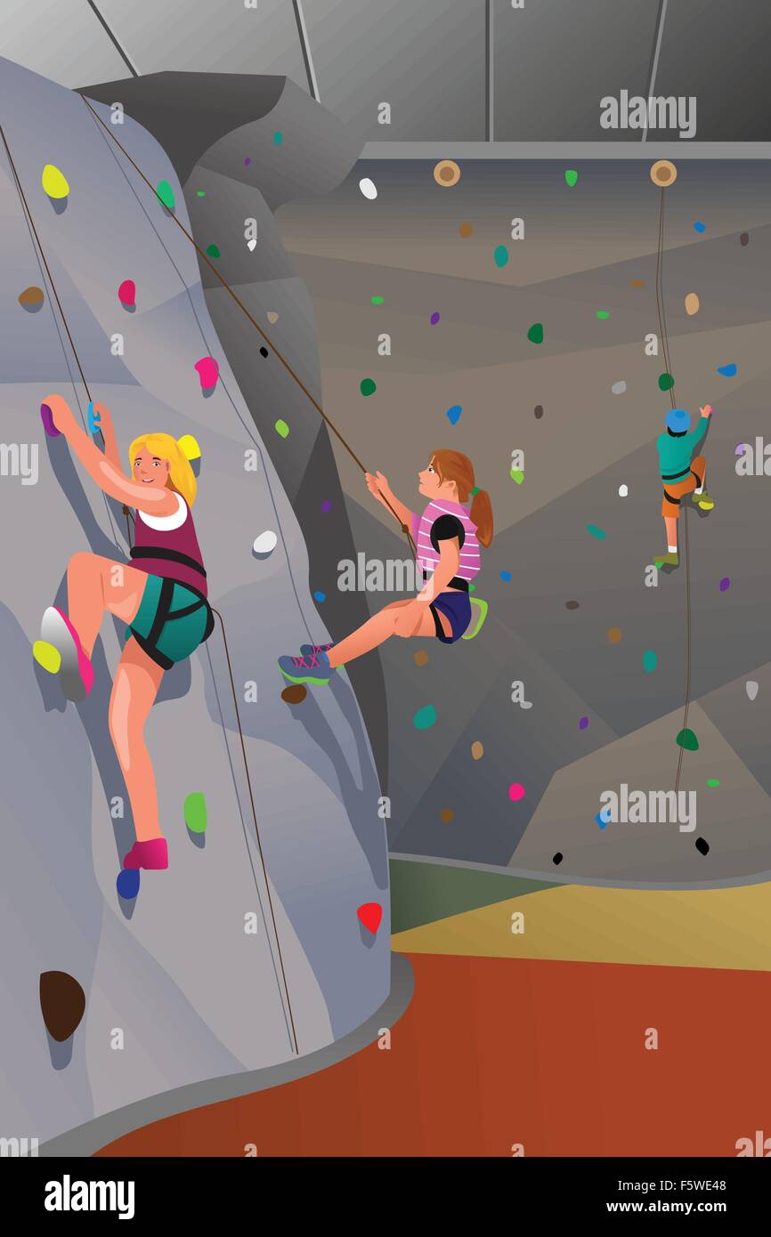 Indoor rock climbing wall Stock Vector Images Alamy