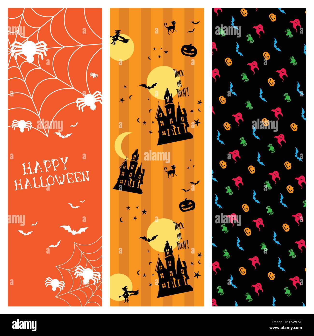 A vector illustration of Halloween banner design Stock Vector