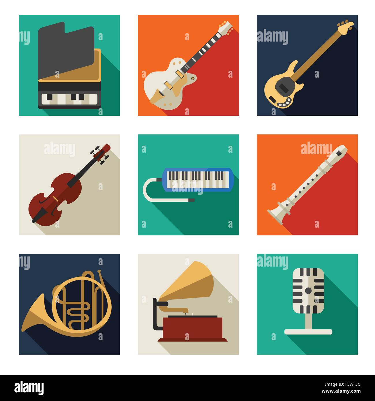 A vector illustration of musical instruments icon sets Stock Vector Image &  Art - Alamy