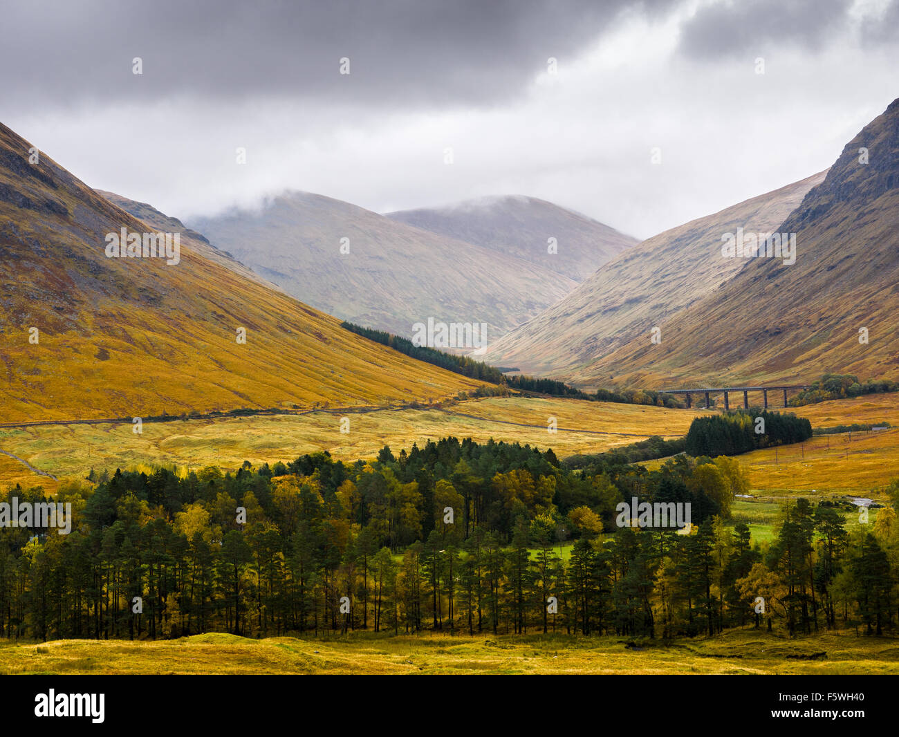 Beinn (mountain) mhanach in the centre background with beinn churn on ...