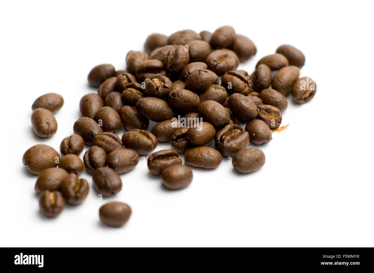 Coffee beans on a white background. Stock Photo