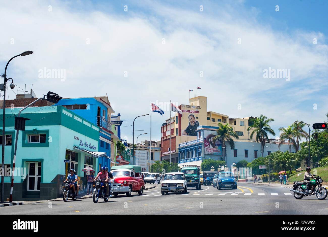 Avenida Victoriano de Garzon, Santiago de Cuba, Cuba Stock Photo