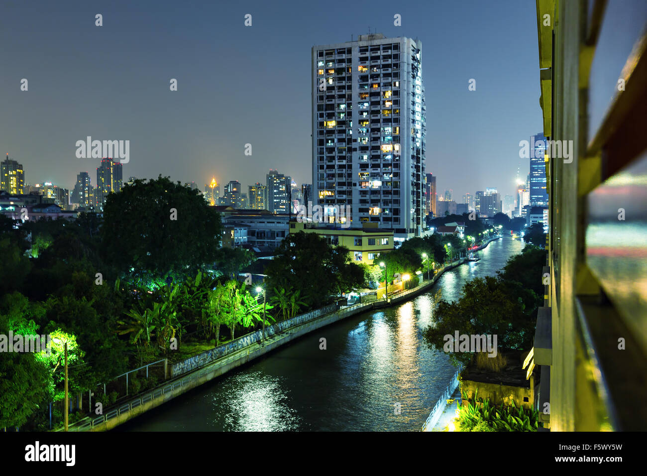 Bangkok city at night view image Stock Photo - Alamy