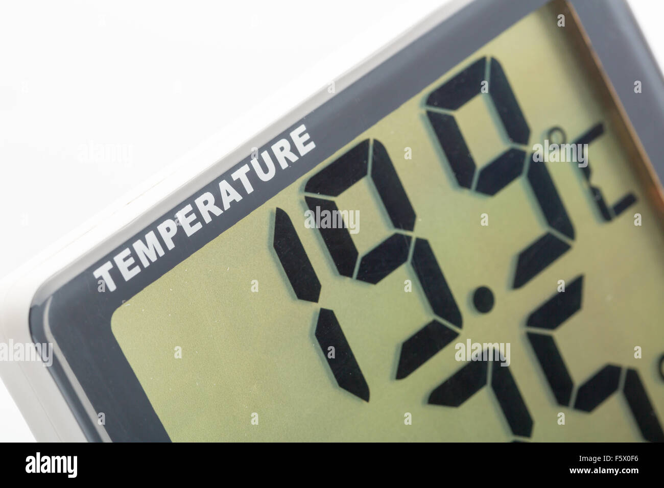 Closeup view of electronic thermometer Stock Photo