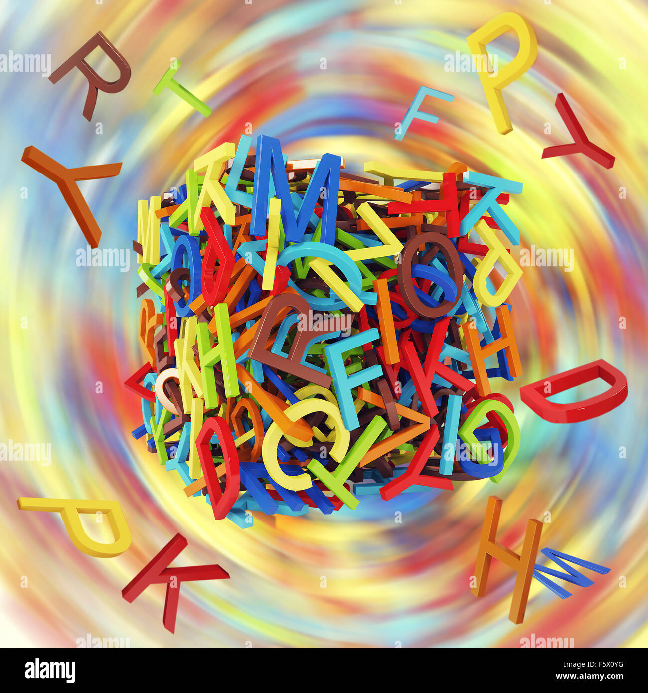 Random colorful letters. Education concept Stock Photo - Alamy