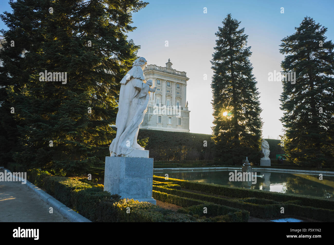 Sabatini Gardens in the Royal Palace in Madrid, classical architecture