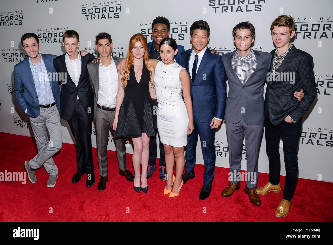 New York premiere of 'Maze Runner: The Scorch Trials' held at Regal E-Walk  - Arrivals Featuring: the cast of Maze Runner: The Scorch Trials Where:  New York, New York, United States When