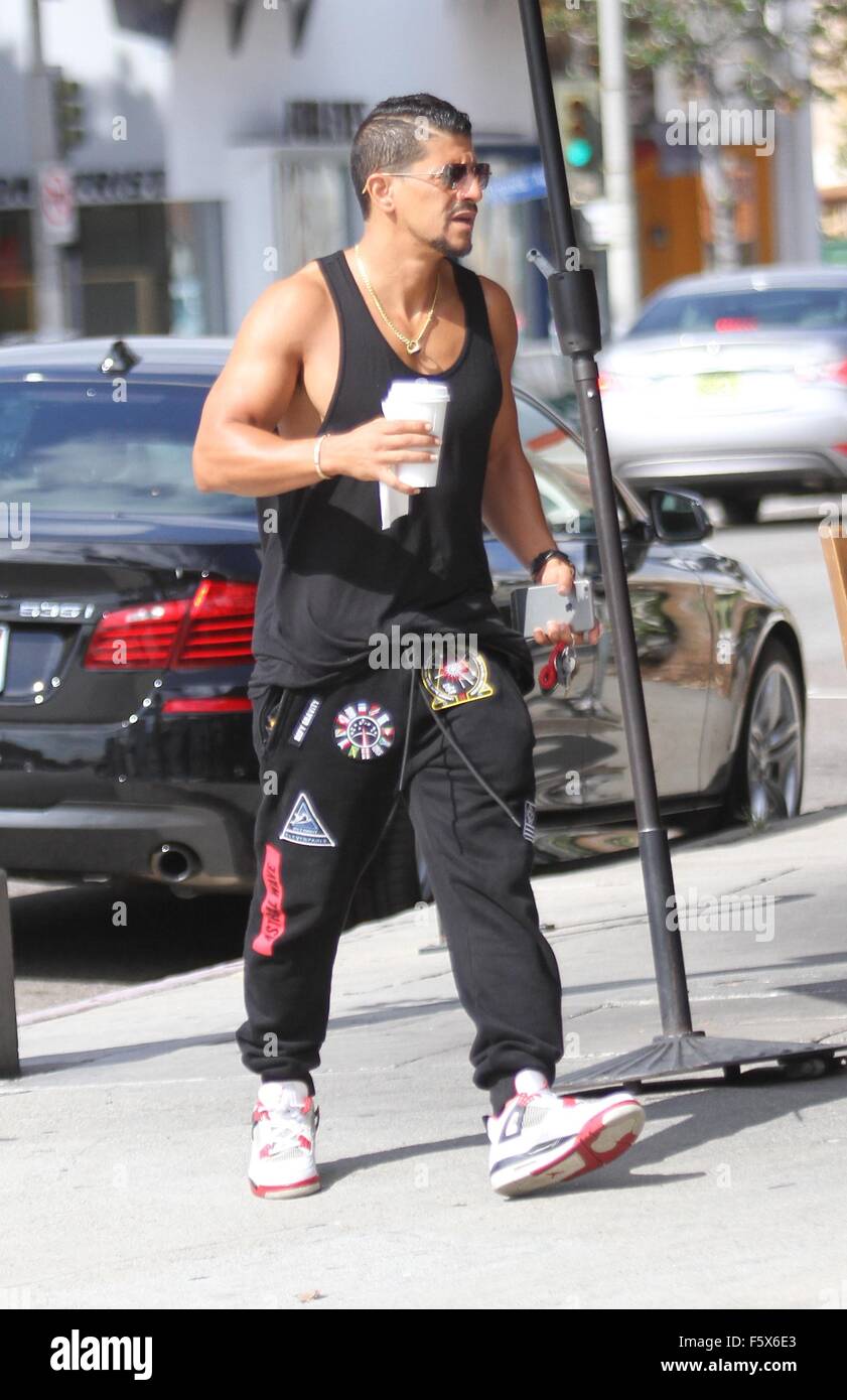 French American actor and screenwriter, Saïd Taghmaoui grabs a coffee