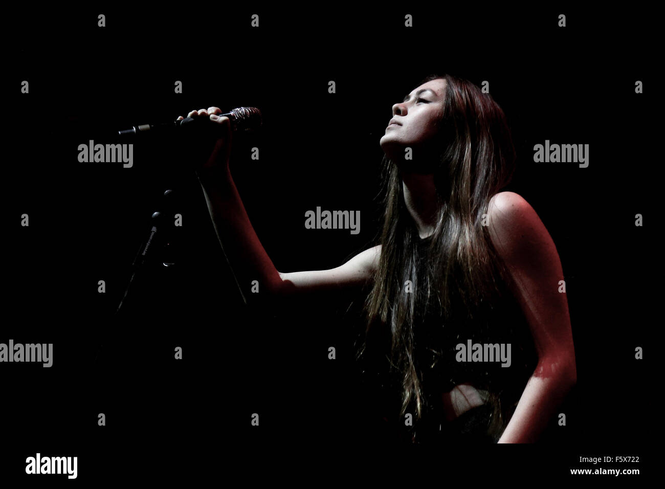 Jasmine Thompson performs live at Manchester's Albert Hall. Stock Photo